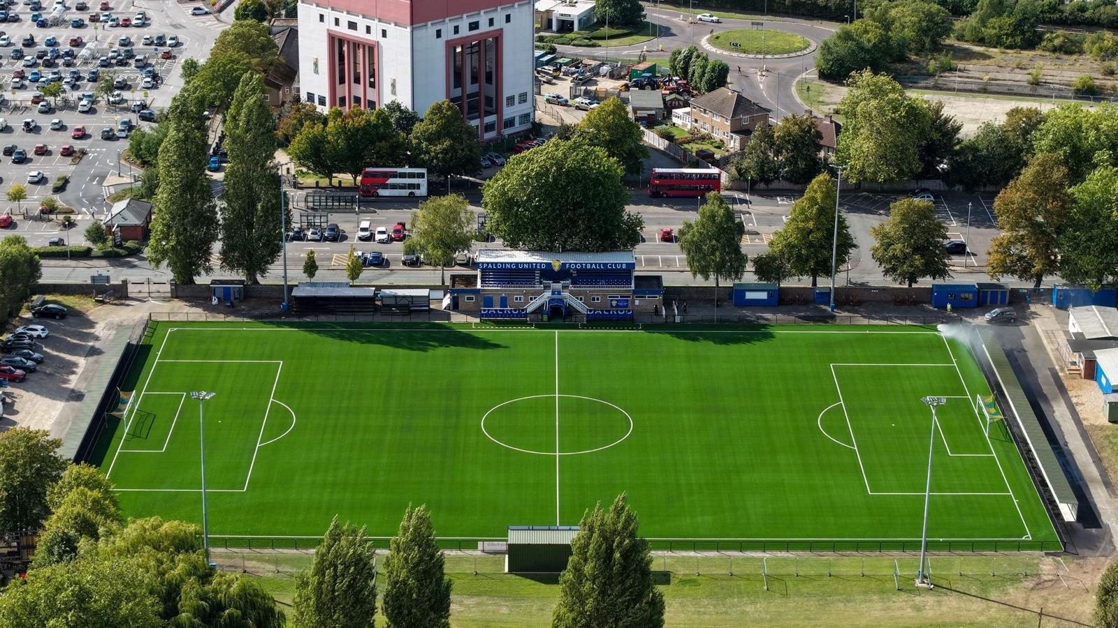 Spalding United Youth Football Club Playing field ariel view